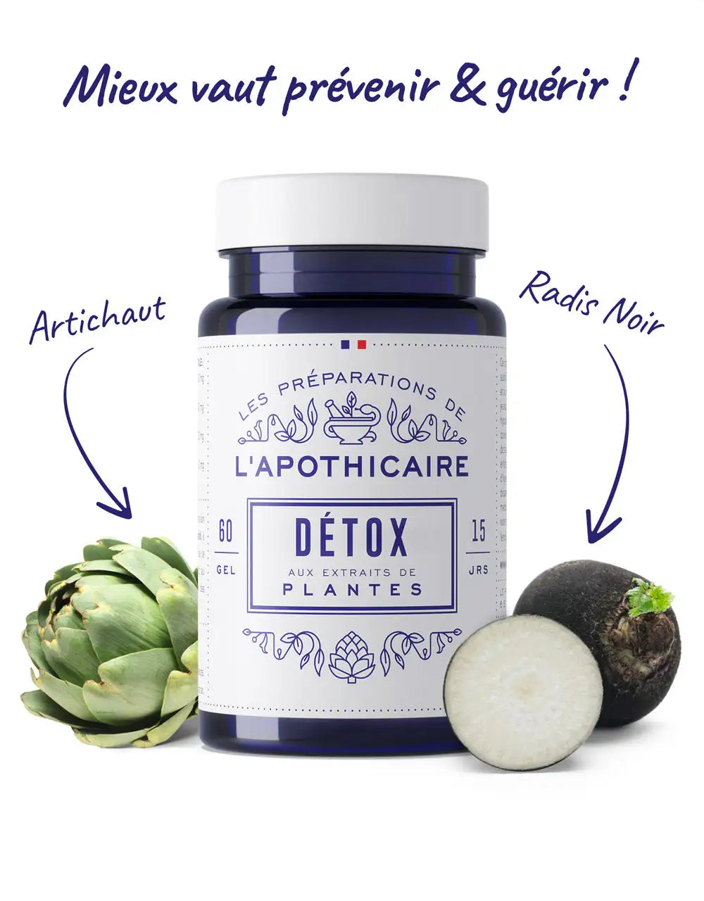 Formule détox de face avec ingrédients et slogan