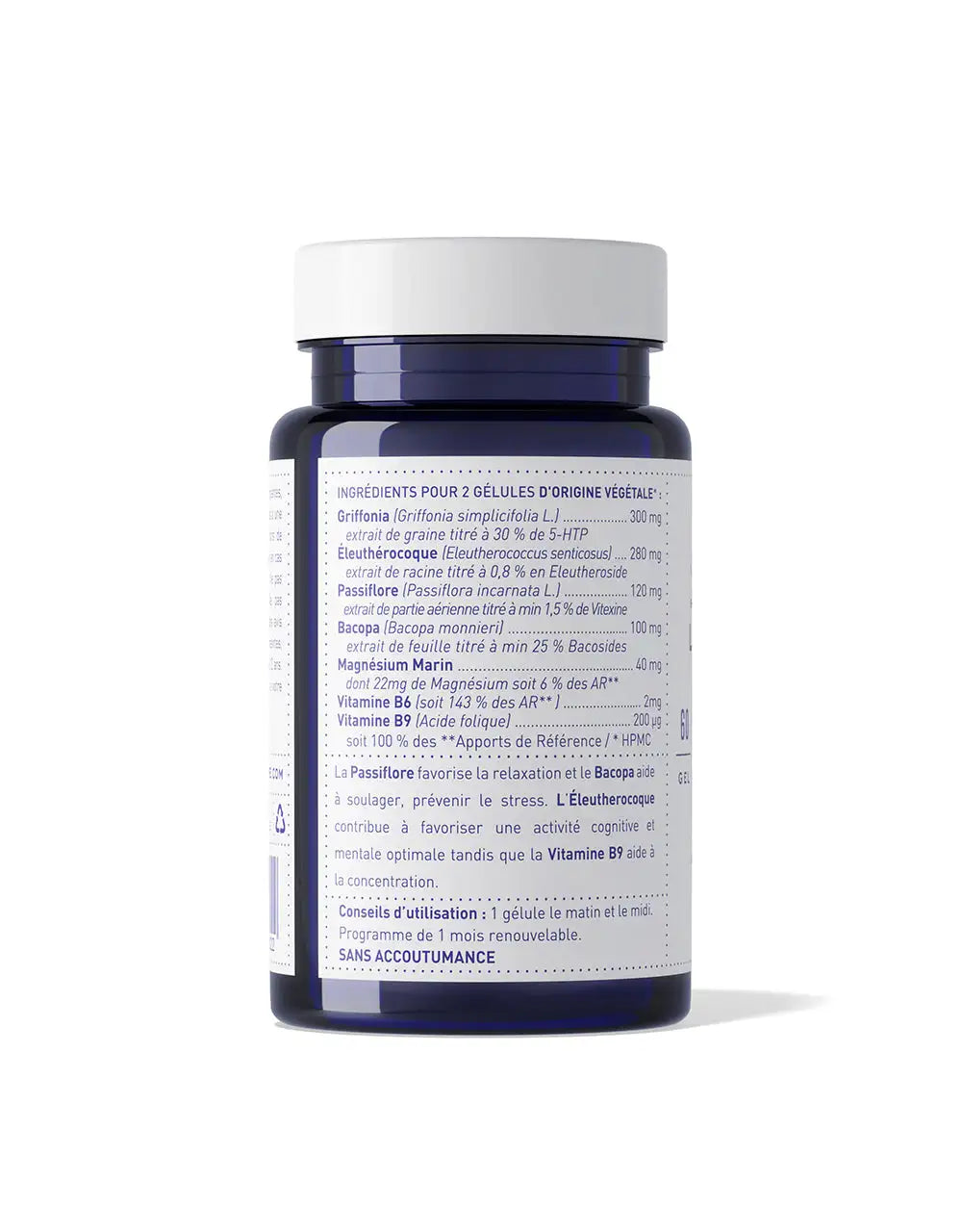 Liste des ingrédients de la formule Moral et sérénité