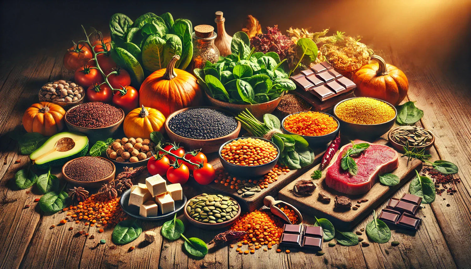 aliments riches en fer empilés 
