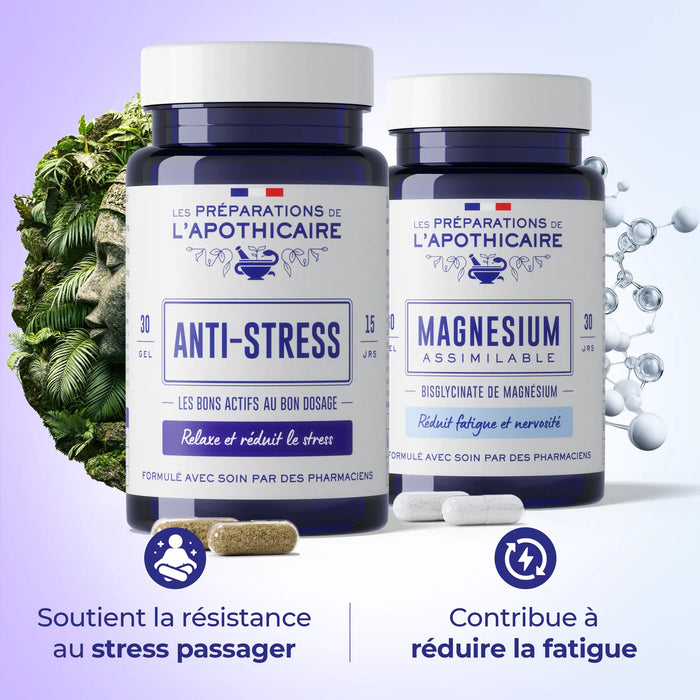 Duo Anti-Stress – les deux flacons du duo, Les Préparations de l’Apothicaire