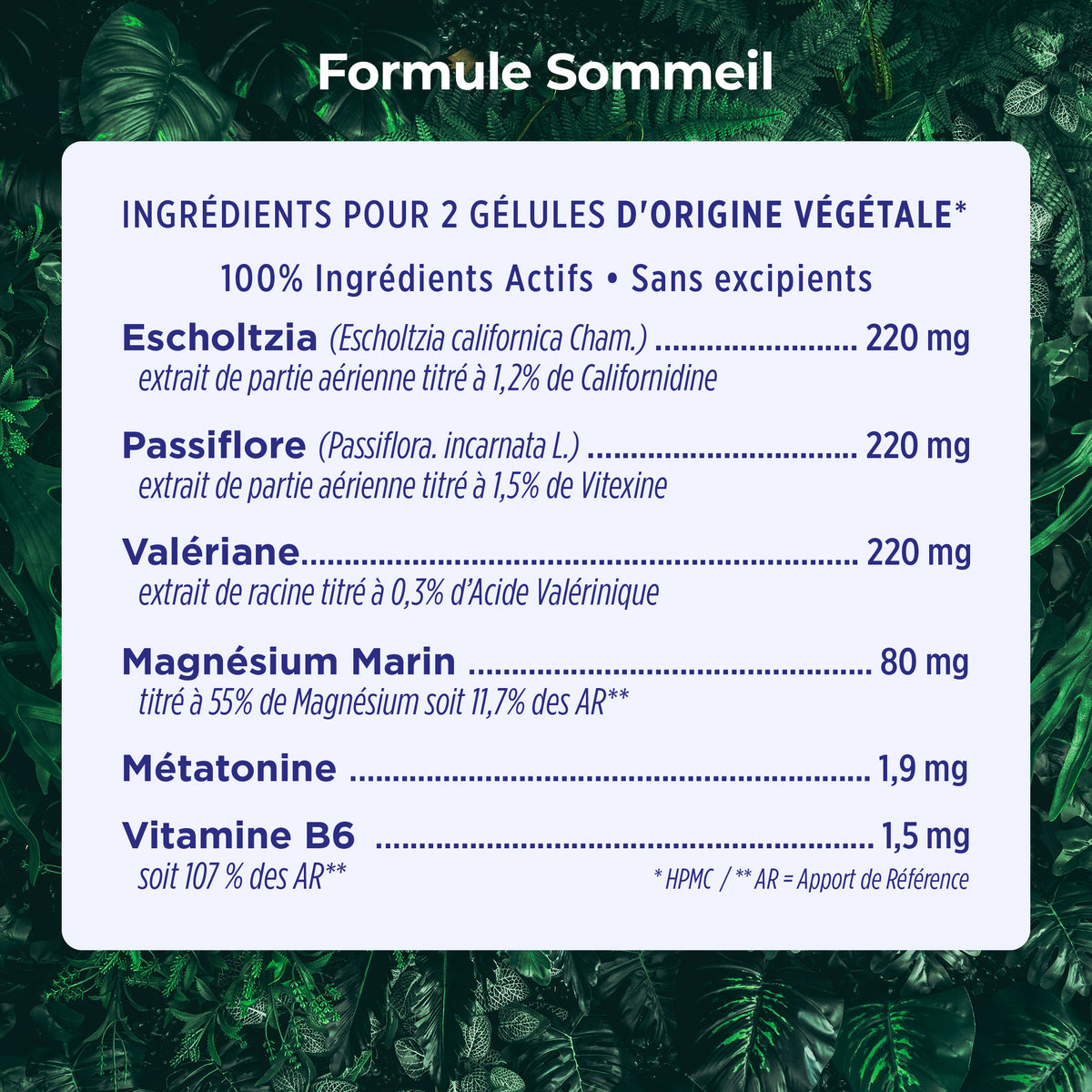 Sommeil – ingrédients et dosages