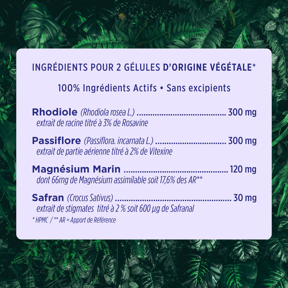 Anti-Stress – ingrédients et dosages
